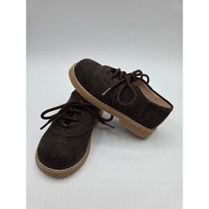 Baby Gap Toddler Brown Suede Oxford Brogue Dress Shoes Size 6 Boys